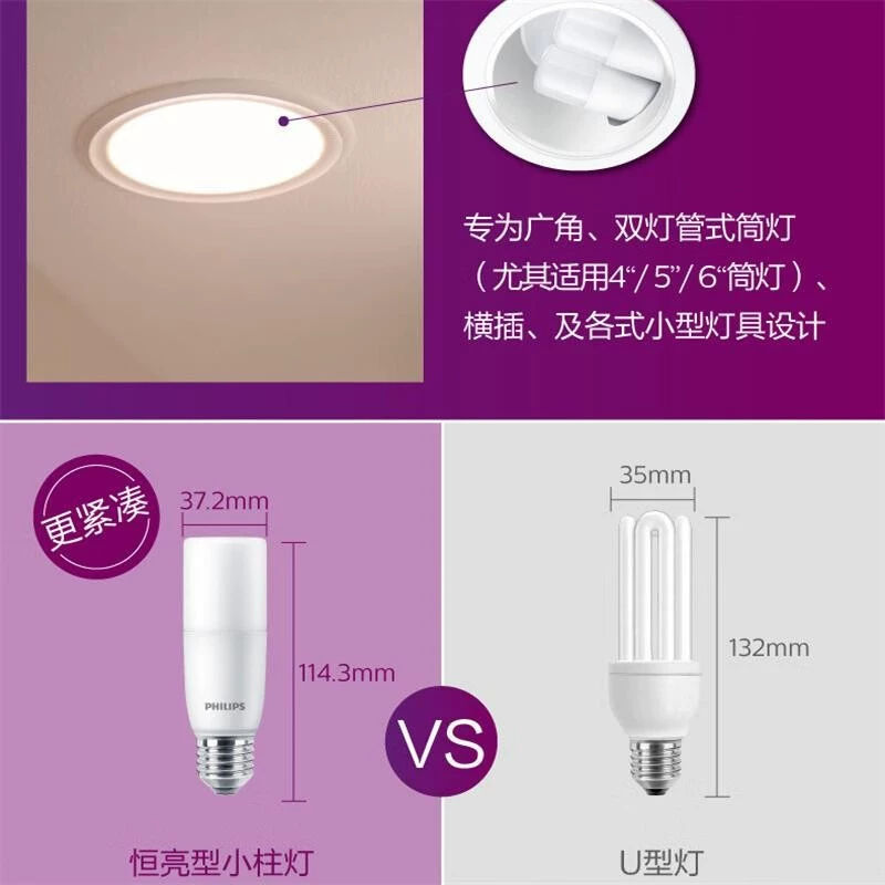 Philips, LED-лампа для опоры, энергосберегающая лампа, 5Вт, 5Вт, 5Вт