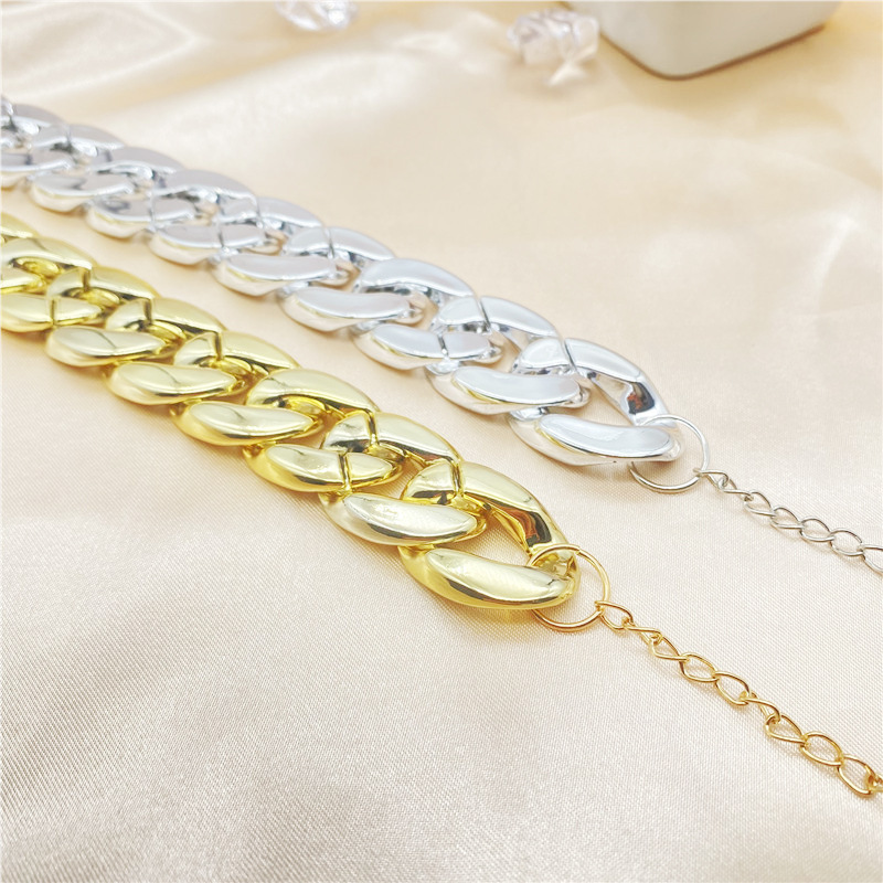 Fashion Geometric Glossy Buckle Thick Anklet Wholesale display picture 3