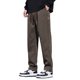 American Style High Street Straight Tooling Pants Men's Autumn and Winter Fashionable Loose Wide Leg Pants fleece-lined Tencel Casual Pants