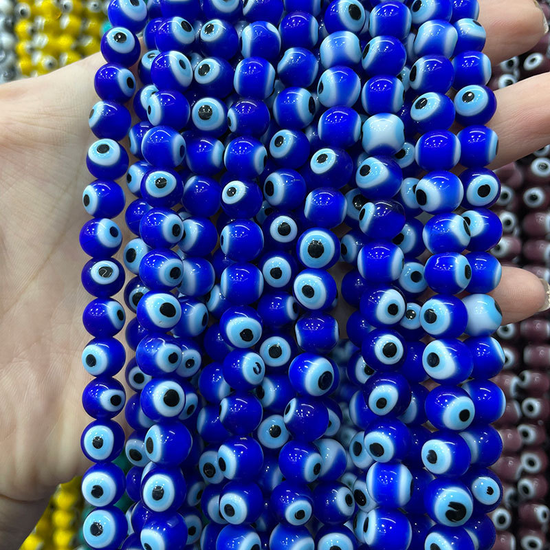 Cuentas de vidrio turcas con diseño de ojo turco, cuentas sueltas de colores, cuentas pequeñas, accesorios de joyería DIY, cuentas de vidrio image 22