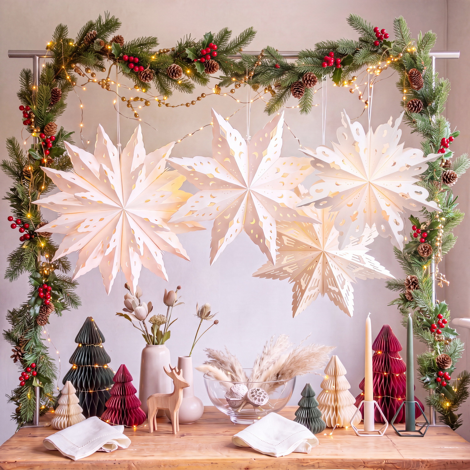 Cross-border Christmas decorations paper snowflake lantern covers for Christmas, winter weddings, birthdays, holiday parties, and Christmas tree decorations