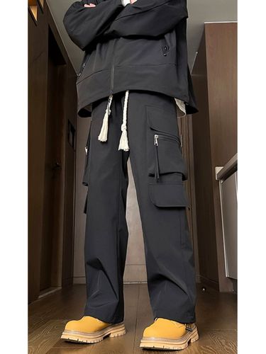 Khaki color men's summer American street climbing pants, spring and autumn fashion, Japanese retro ankle-length work pants