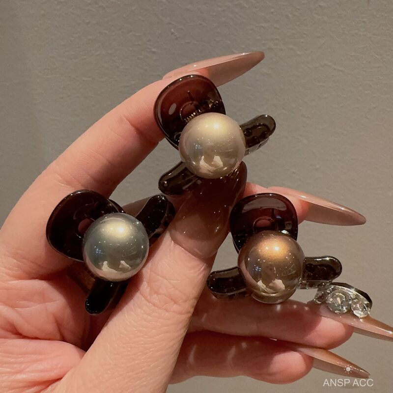 2024 New Gray Brown Highlight Pearl Mini Clip Korean Style Fashion Small Casual Easiest for Match Bangs Hair Clip 2024 New Gray Brown Highlight Pearl Mini Clip Korean Style Fashion Small Casual Easiest for Match Bangs Hair Clip