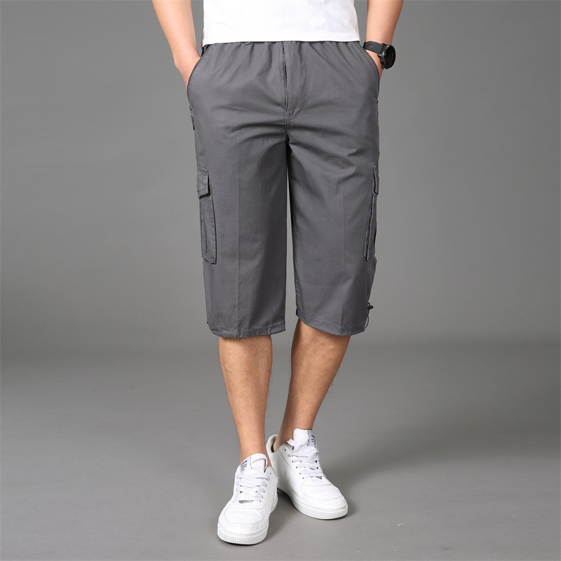 Baumwollshorts für Herren, Sommer 2021, trendige Marke, lockere und dünne Capri-Freizeithose für den Außenbereich_voghion.com