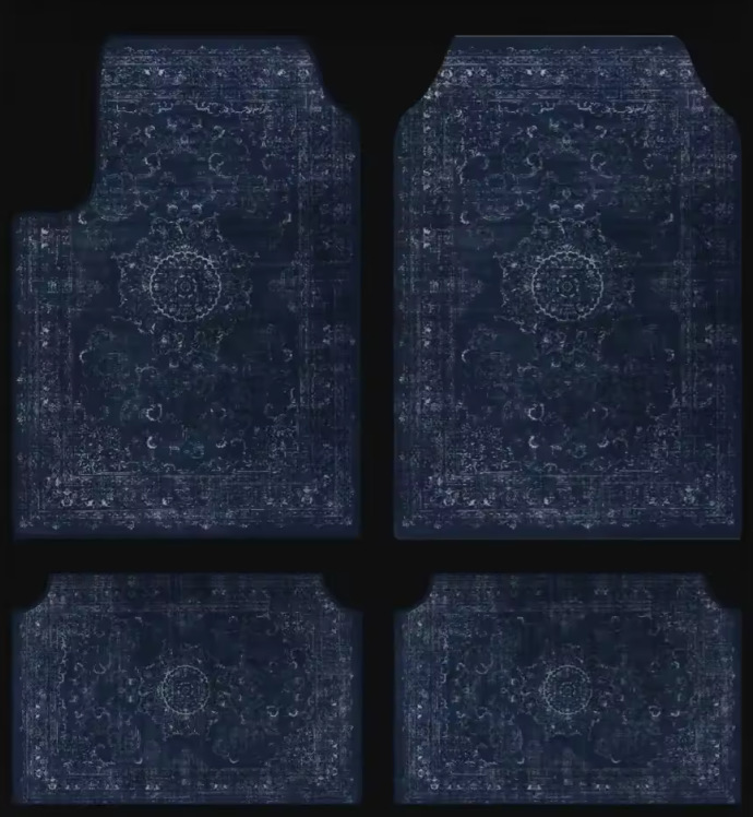 Temu Label Cross-Border Bohemian Style Foot Mats for Home Use, Dirt-Resistant and Non-Slip, Four-Piece Set, Car Floor Mats Available for Dropshipping