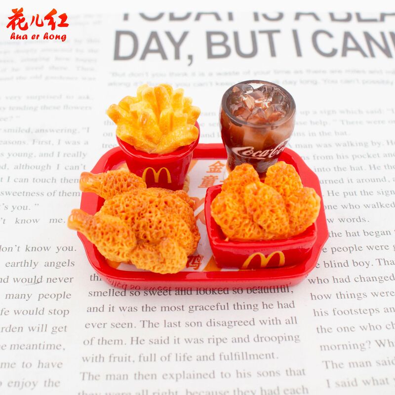新款麦香套餐系列 diy奶油胶树脂配件发饰发夹挂件手机壳冰箱贴|undefined
