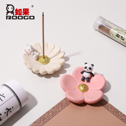 Cross-border resin cherry blossom incense rack creative incense tray Japanese groceries home accessories Zen ornaments crafts