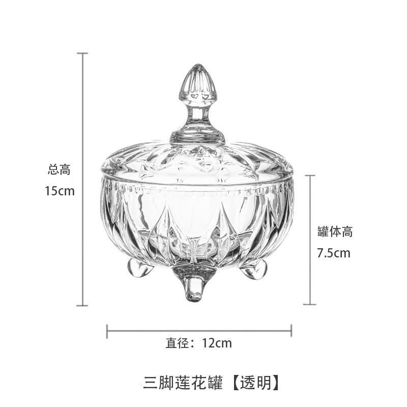 欧式玻璃罐香薰蜡烛罐糖果罐收纳摆件首饰品罐子消磁石水晶消磁碗|undefined