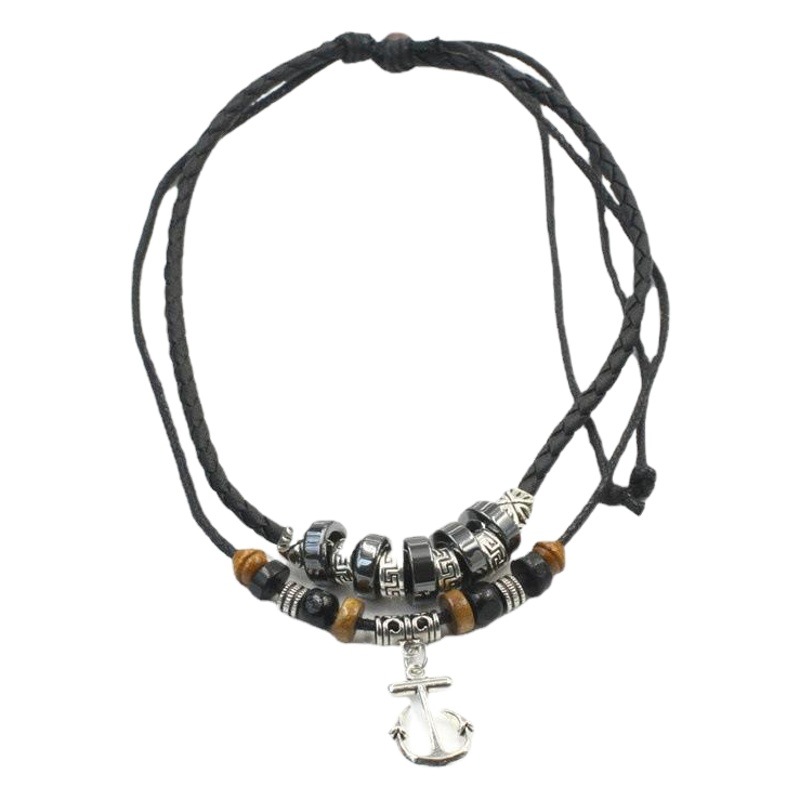 Hot-Selling Fashion Anchor Eco-Friendly Necklace Student Retro Trendy Pendant Clavicle Chain Japanese and Korean Style Couple Jewelry Gift