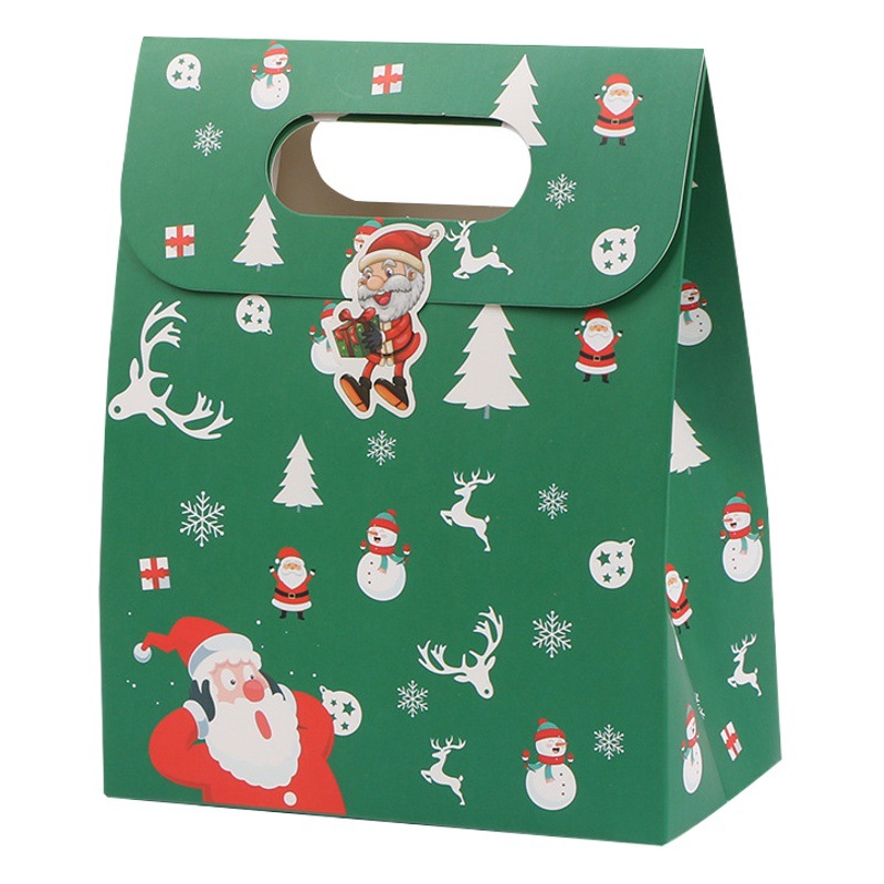 Venta directa de Navidad bolsa de papel Portátil Bolsa de regalo galleta de la galleta bolsa de caramelo bolsa de regalo de los niños de dibujos animados