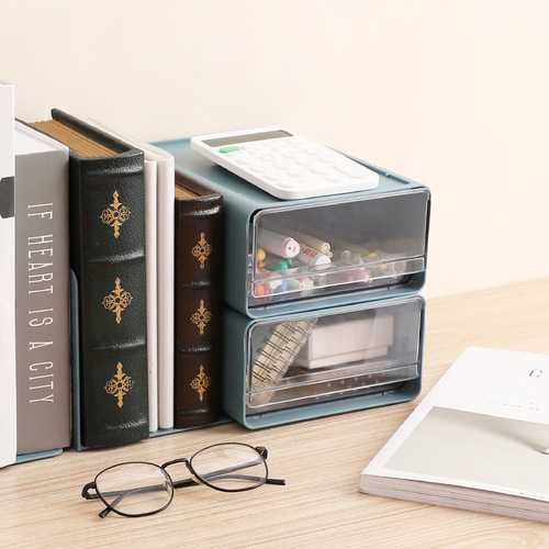 Drawer-type desktop cosmetics storage box pen holder storage drawer box desk storage rack organizer cabinet dormitory