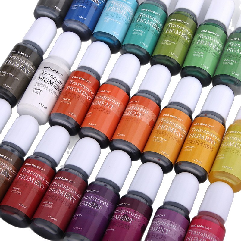 Qiaoqiao 24 colores transparente gema color esencia oleosa UV epoxi cristal epoxi color mezcla pasta fábrica descuento directo