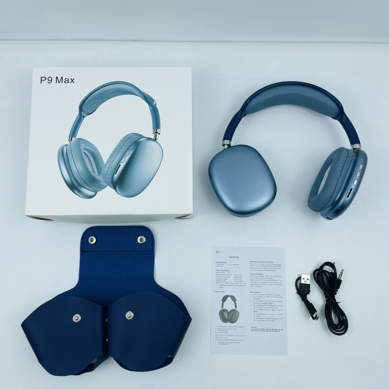 P9MAX跨境新款头戴式蓝牙耳机游戏音乐带麦长续航无线5.4手机通用|undefined