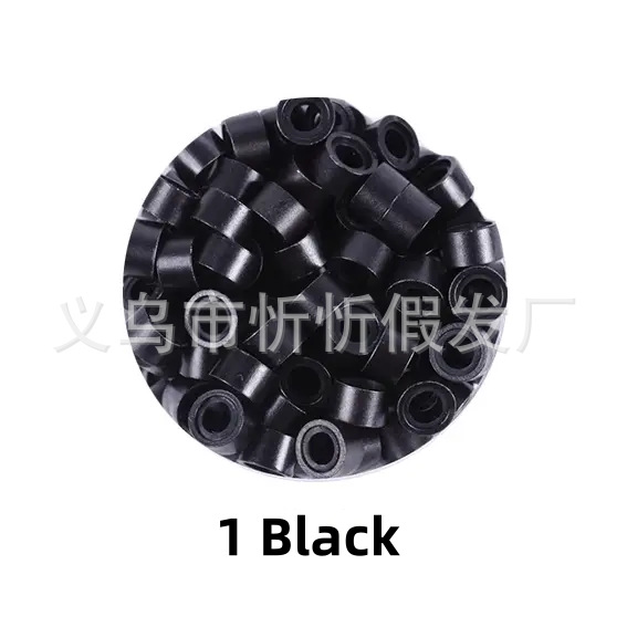 5030 anillo de extensión del pelo peluca anillo de silicona extensión del pelo de aluminio hebilla palo pluma extensión del pelo herramienta anillo bucle pelo