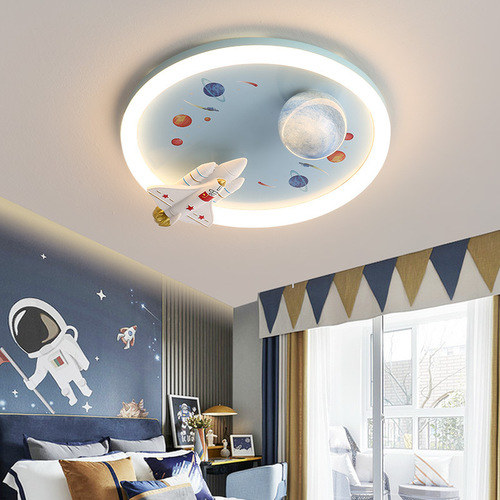 全光谱护眼儿童房灯卧室灯创意男女孩房间书房太空人宇航员吸顶灯