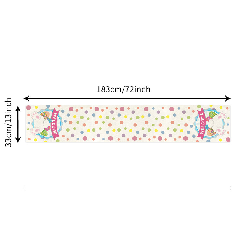 Amazon transfronterizo de Pascua corredor de mesa de impresión digital Nórdico colorido huevo Restaurante occidental anti-incrustante aislamiento térmico mantel decorativo