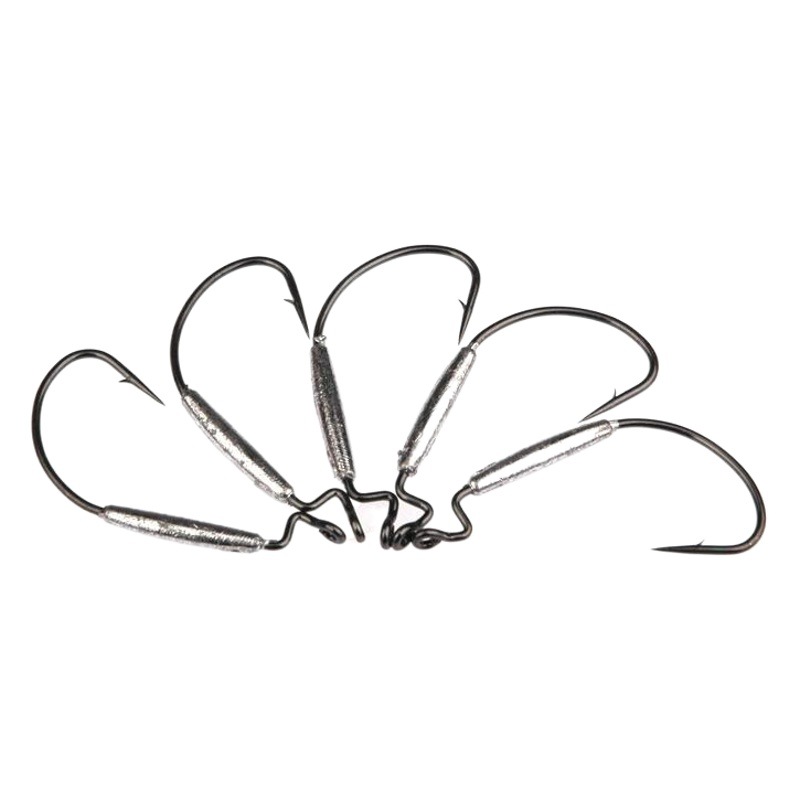 Anzuelo offset con plomo para pesca con señuelos, 1.8g 2g 3g 6g con púas, anzuelo de pesca marítima de alta resistencia con plomo, anzuelo de pesca con señuelos de alta dureza.