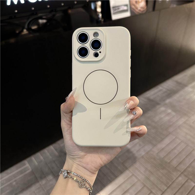 Apple 16promax 携帯電話ケースに適した細いサークル磁気吸引肌の感触 iphone17 ソリッドカラー磁気吸引ケース 15 シリコンケース|undefined