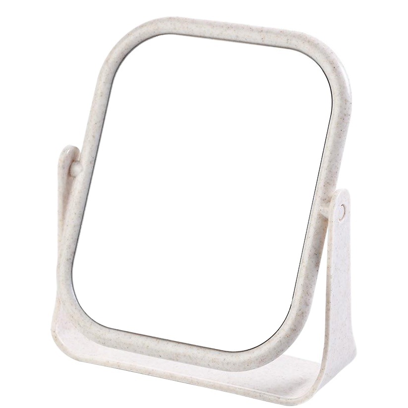 Espejo de maquillaje de escritorio espejo de doble cara ins Wind Net Red Chica Corazón de escritorio en casa puede estar de pie dormitorio estudiante vestidor espejo