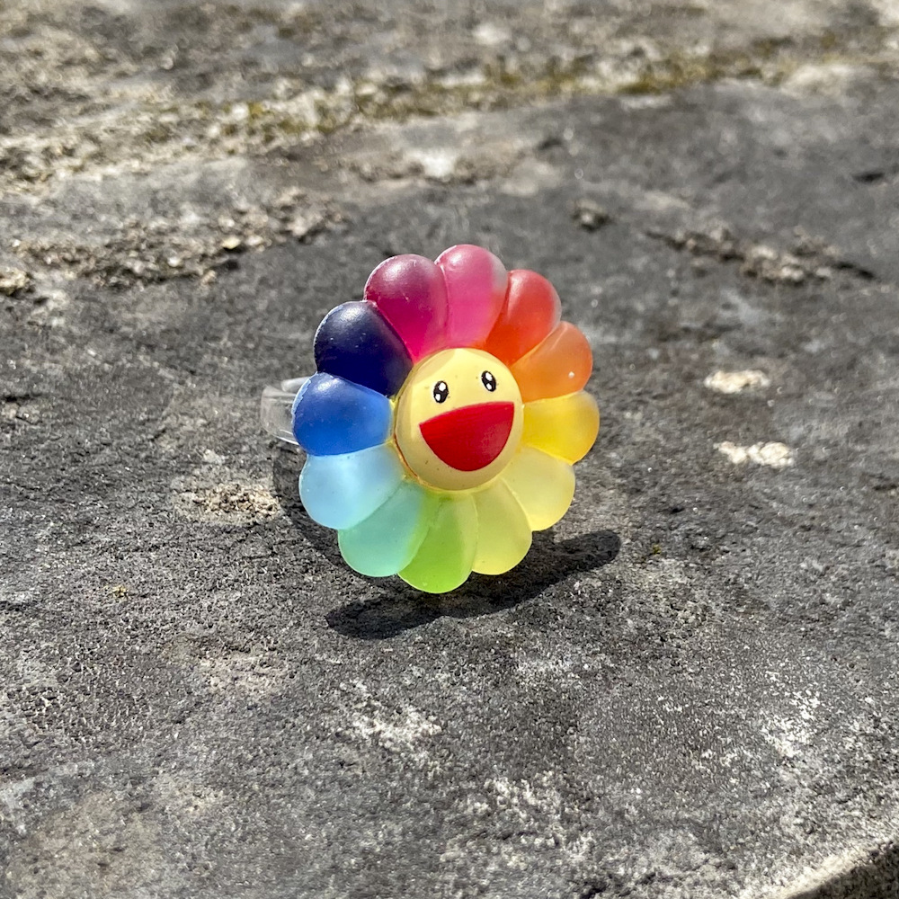 Wholesale Jewelry Daisy Flower Color Smiley Resin Ring Nihaojewelry display picture 7