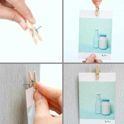 Amazon's best-selling creative office stationery with thumbtacks wooden clips cork board photo wall DIY colorful wooden clips thumbtacks
