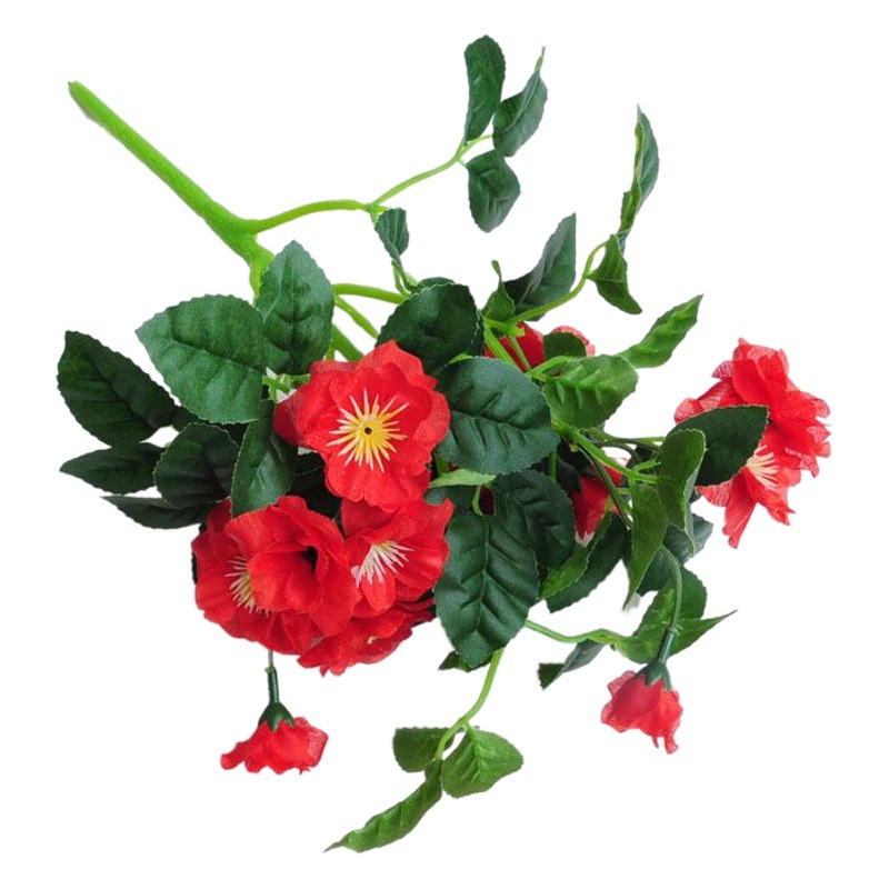 Sola flor artificial ramo artificial Flor de plástico pequeño mango ramo boda flor decorativa arreglo floral Flor de seda Flor de tela flor artificial