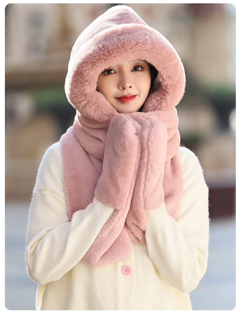 Women's Cute Basic Pastoral Solid Color Ear Warap Plush Bonnet display picture 1