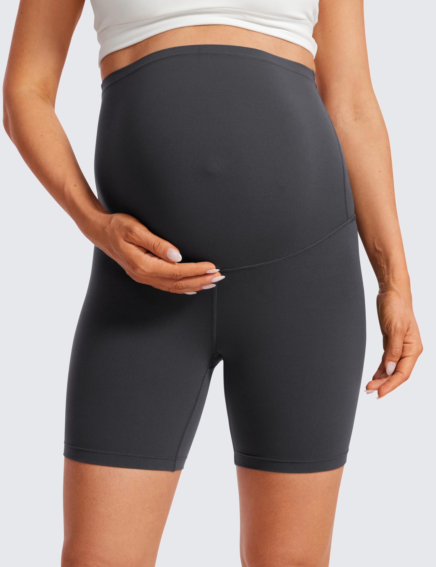 Maternity Capri Yoga Pants Belly-Support Seamless Nylon Maternity Capri Yoga Pants Belly-Support Seamless Nylon