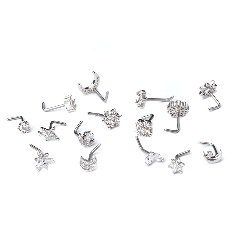 Nose Rings & Studs Fashion Flower 316L Stainless Steel  Copper Plating display picture 2