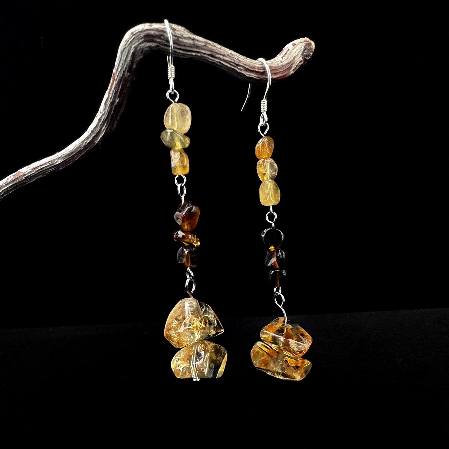 Cuitianjing [Venus] Citrine Tourmaline Earrings High-End Series Little Red Book