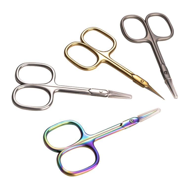 Tijeras para la piel muerta de acero inoxidable, herramientas de cortaúñas rusas, tijeras para cejas delanteras para uñas domésticas, tijeras de belleza convenientes