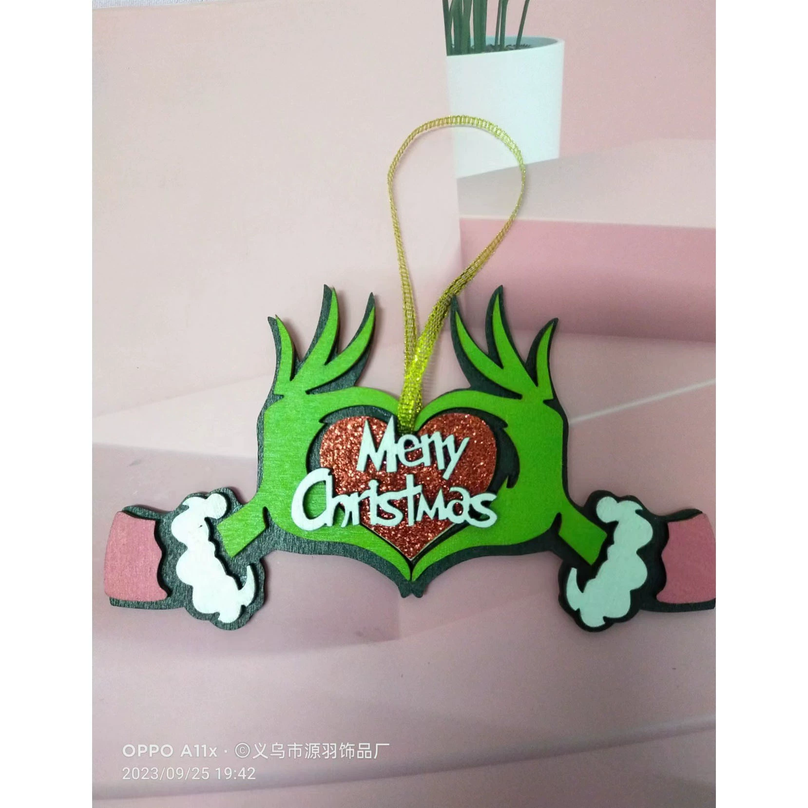 Кросс-бордер новый продукт Grinch украшение зелёное имя Рождество украшение Рождественская серия деревянное украшение