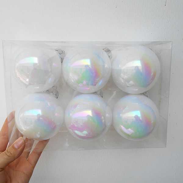 6cm/7cm/8cmPET white fantasy ball Christmas decoration colorful…