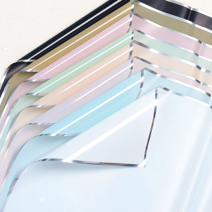 Silver edge translucent silver ion fog paper waterproof jelly film bouquet wrapping paper florist wrapping material materials