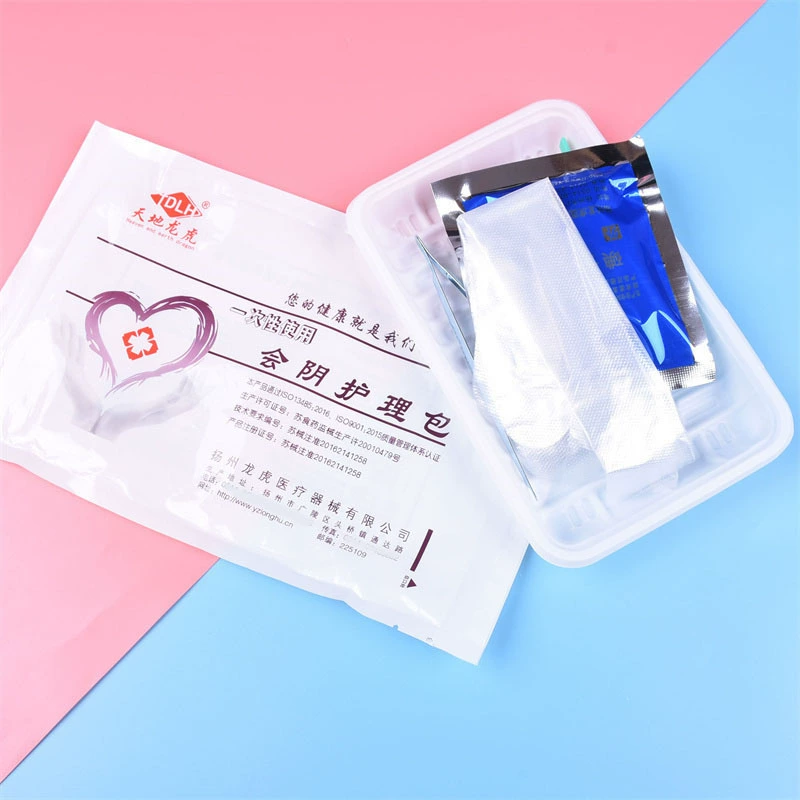 Одноразовый Медицинский Набор для ухода за промежность Longhu Набор для чистки промежности Одноразовый набор для смены повязки