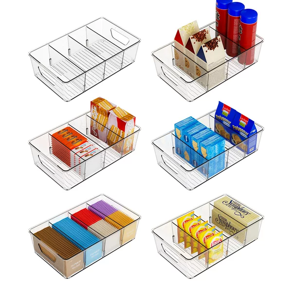 Kitchen refrigerator storage box transparent with compartment handle type vegetable and fruit food box frozen storage egg fresh-keeping box