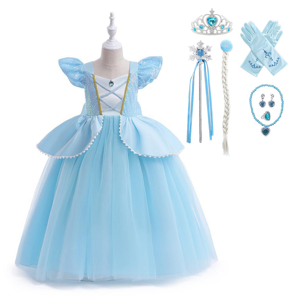 Rapunzel vestido cos vestido vestido vestido de niña vestido de belleza durmiente image 19