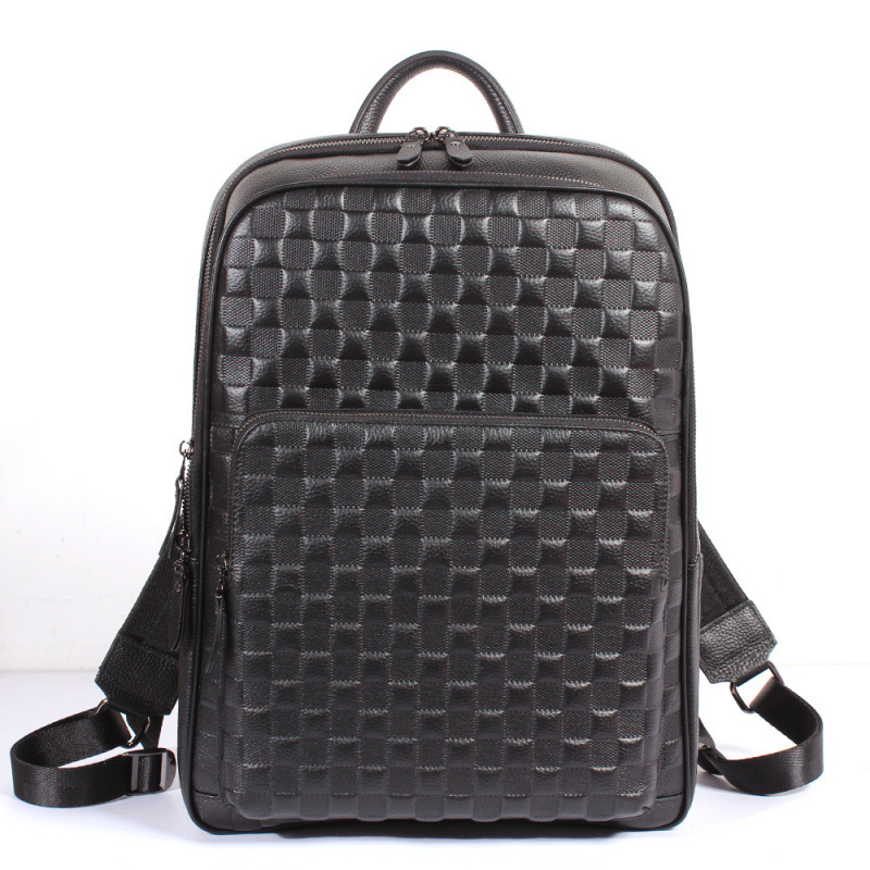 Genuine leather backpack for men, high-end first-layer cowhide, stylish computer backpack, large capacity, trendy backpack for business trips