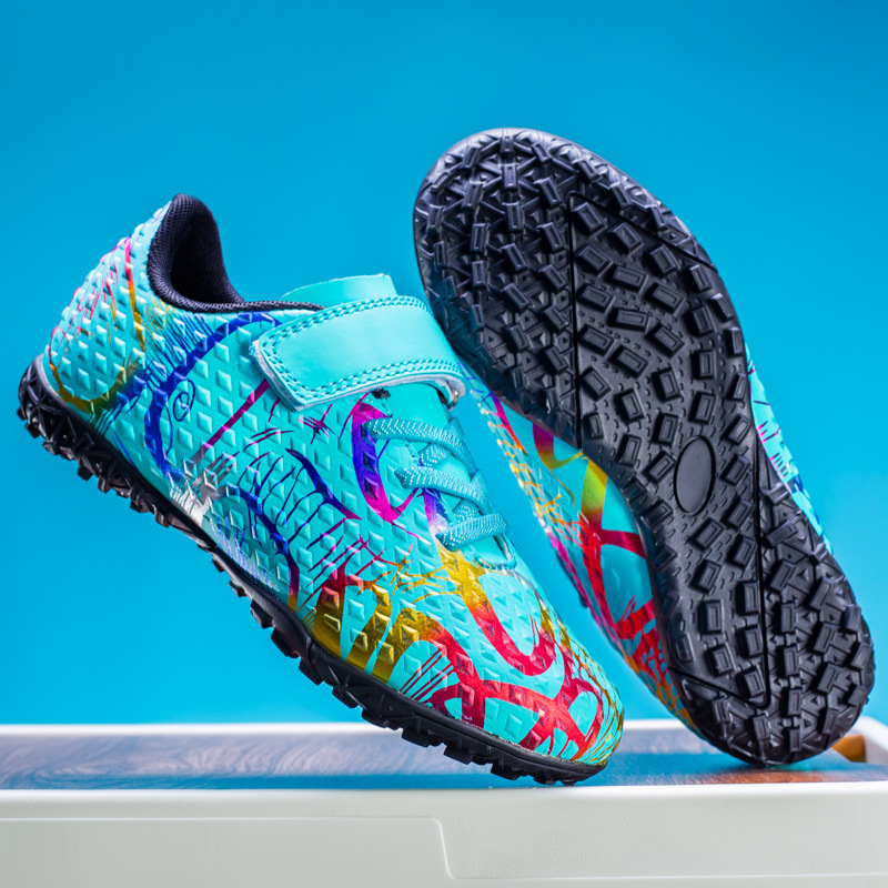 Zapatos de fútbol para niños velcro entrenamiento profesional de estudiantes de primaria zapatos de clavos de camuflaje TF zapatos de fútbol de clavos rotos