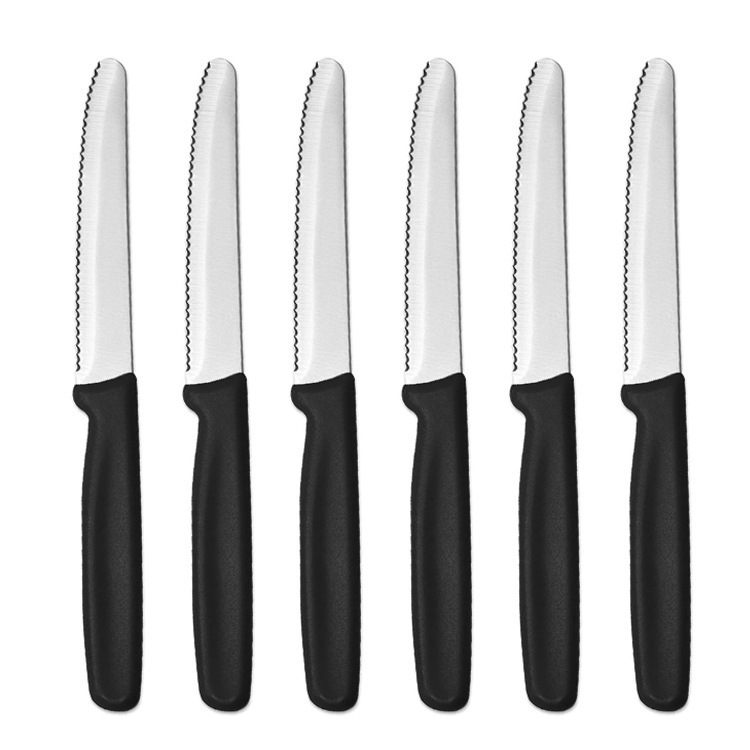 Spot Wholesale Steak Knife 4.5inch Plastic Handle Western Serrated Steak Knife Stainless Steel Hotel Special Dining Knife Spot Wholesale Steak Knife 4.5inch Plastic Handle Western Serrated Steak Knife Stainless Steel Hotel Special Dining Knife