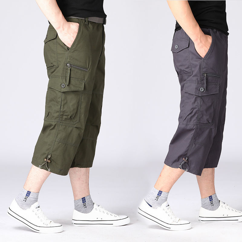 Spot pantalones cortos de verano para hombres 2025 nuevos pantalones cortos de mediana edad y ancianos pantalones rectos casuales sueltos