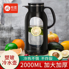 明霞冷水壶创意简约玻璃水瓶家用办公大容量凉白开水杯茶壶凉水壶