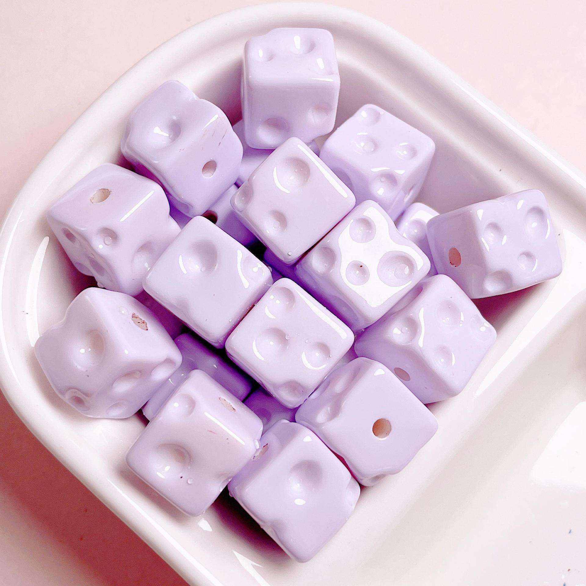 Acrílico color caramelo queso agujero recto beads diy accesorios de joyería de cadenas de teléfonos móviles colgantes de beads sueltos llaveros beads