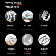 RhinoSharp Stainless Steel Razor Blade Old Style Manual Shaving Face Trimming Double-Sided Blade Barber Shop Tool