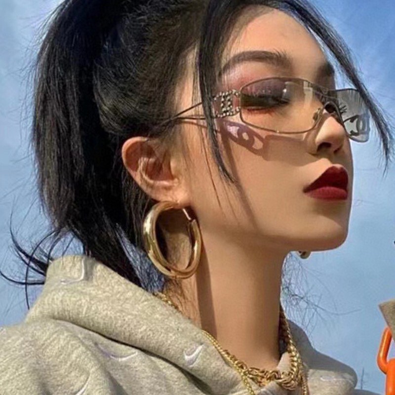 新款2025墨镜小红书同款女时尚防紫外线小香超轻金属太阳眼镜4073|undefined