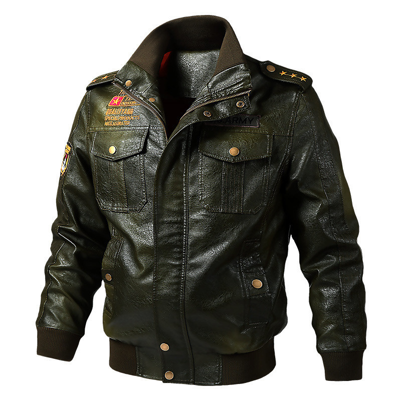 2022 otoño y invierno nuevo chaqueta de cuero hombre engrosado chaqueta de cuero locomotora moda juvenil chaqueta de béisbol bordado chaqueta hombre