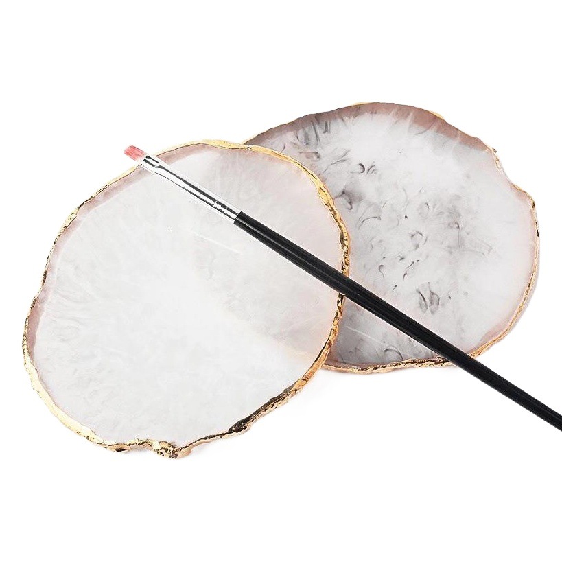 Uñas de belleza paleta redonda resina ágata pieza de pintura de uñas paleta de uñas tablero de exhibición de fotos plana grande