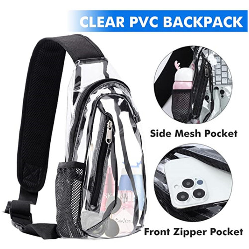 Manufacturer wholesale Amazon transparent chest bag outdoor sports shoulder bag travel and gym bag storage bag can be customized
