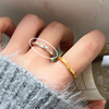 Tide, adjustable ring, simple and elegant design, 2024 years, on index finger, Japanese and Korean