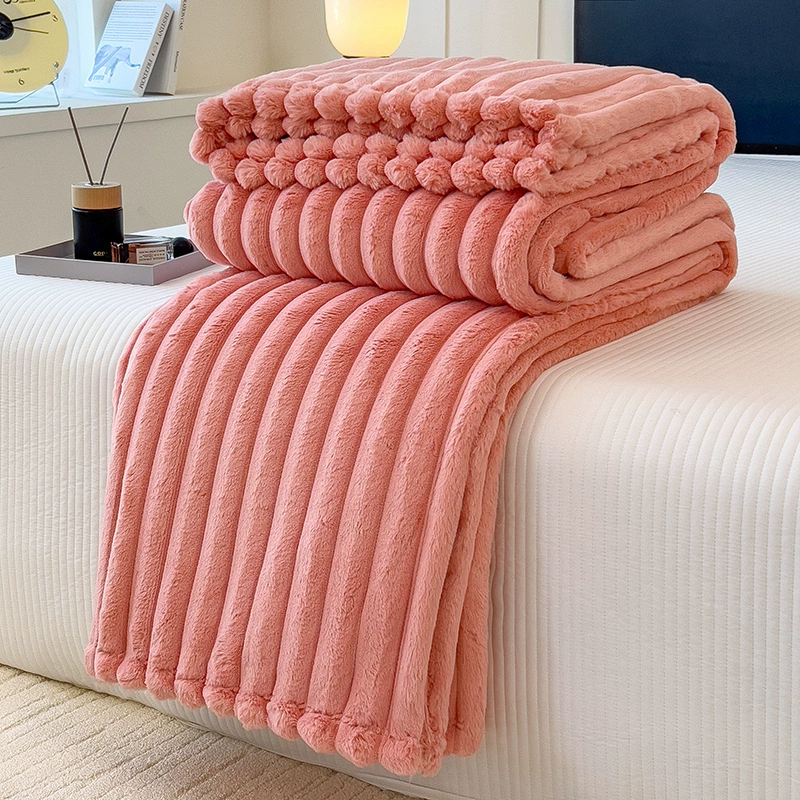 Плед имитация кроличьего меха, однослойный двусторонний универсальный кондиционерный плед, мягкий без линяния, можно стирать
